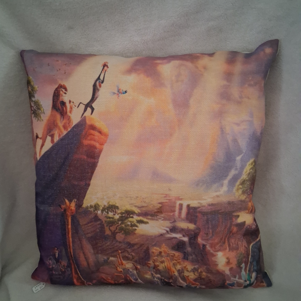 Decorative Throw Pillow with Vibrant Scene Lion King